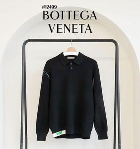 [변심반품ok] 보테가베네타 BOTTEGA VENETA 남성 그린 레더 스티치 카라 니트 스웨터