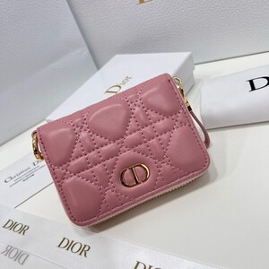 디올 카로 컴팩트 지퍼 지갑 까나쥬 지퍼돌이 핑크