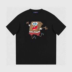 루이비통 네버플 스펀지밥 그래픽 티셔츠 블랙